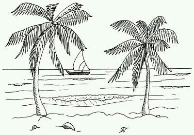 400x277 palm tree drawing easy how to draw a palm tree step - Palm Tree Drawing Steps