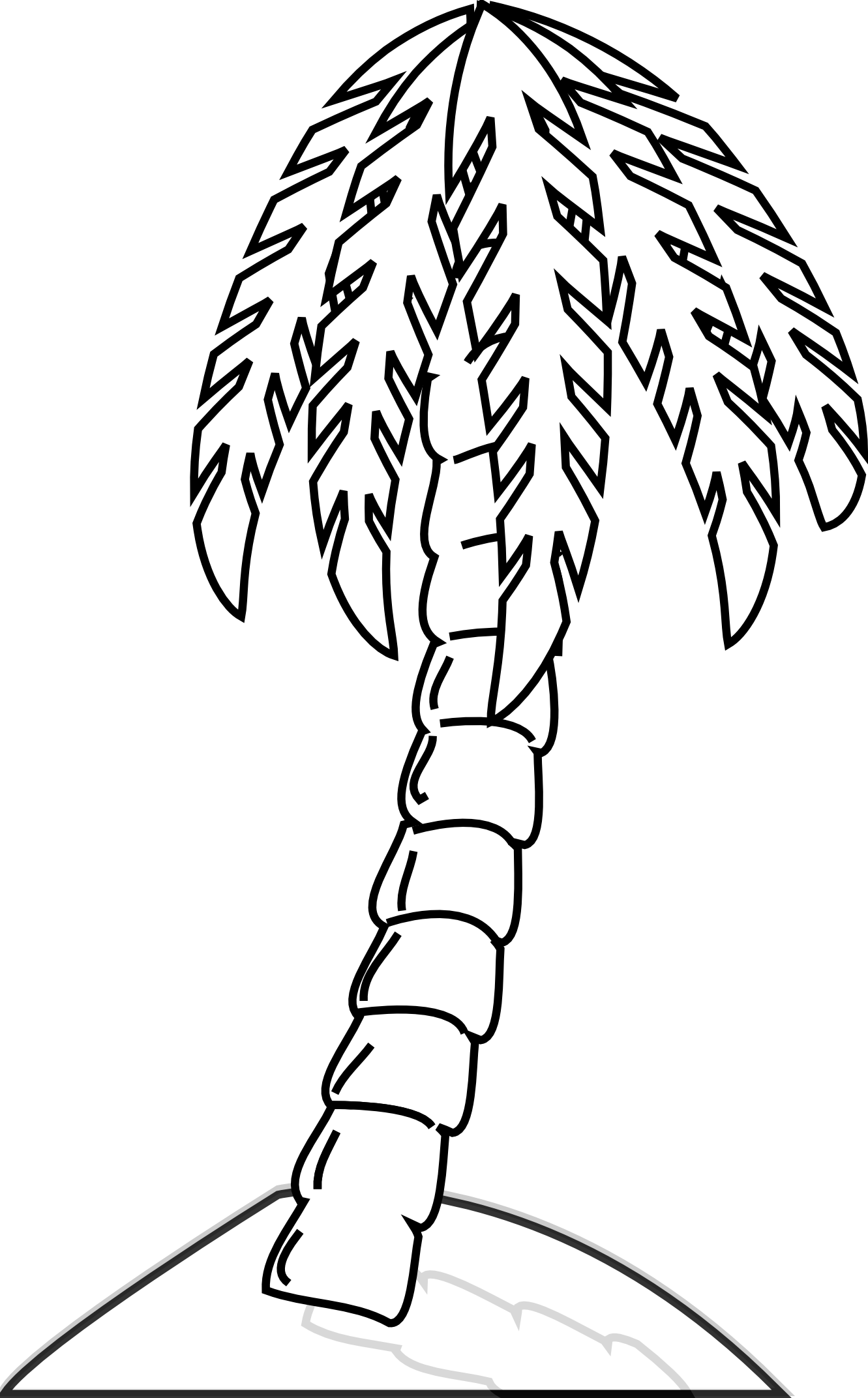 1331x2144 Palm Tree Line Drawing - Palm Tree Line Drawing