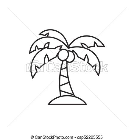 450x470 Palm Tree Line Icon On White Background - Palm Tree Line Drawing
