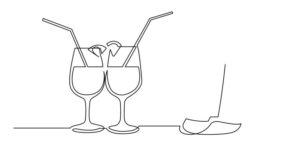 910x480 Of Continuous Line Drawing Of Palm Trees - Palm Tree Line Drawing