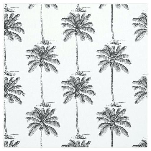 512x512 Tree Printed Fabric Coconut Palm Trees Line Drawing Style - Palm Tree Line Drawing