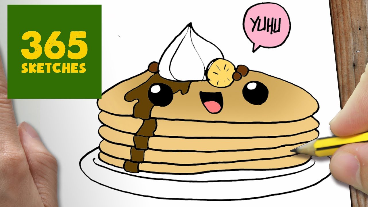 1280x720 How To Draw A Pancake Cute, Easy Step - Pancake Drawing