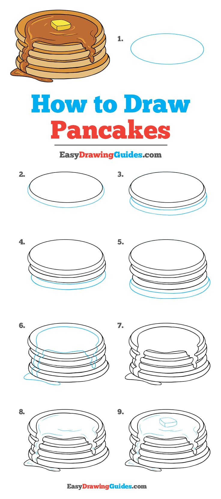 736x1660 How To Draw Pancakes - Pancake Drawing