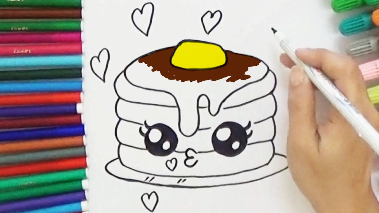 1280x720 How To Draw A Cartoon Pancake - Pancake Drawing