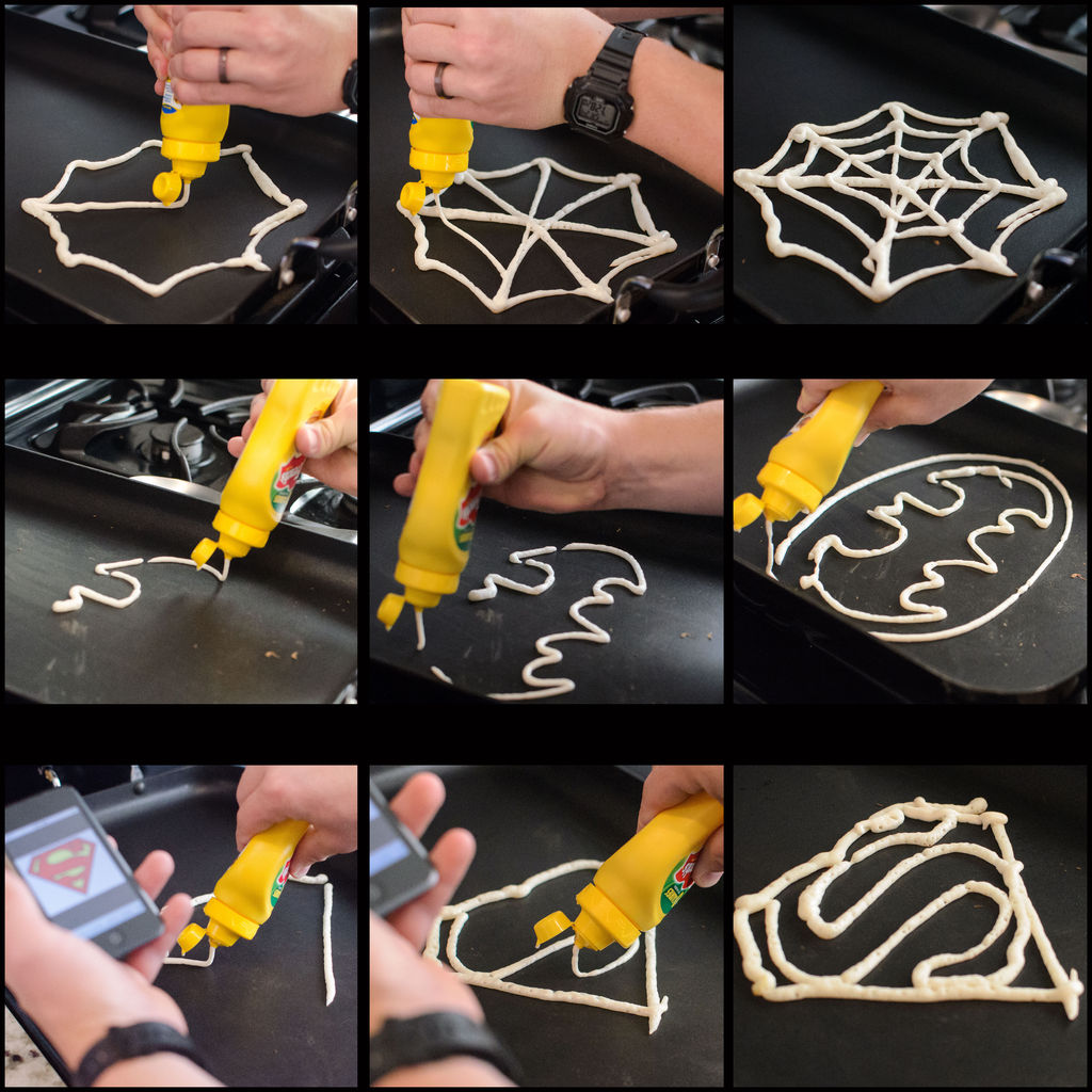 1024x1024 How To Make Superhero Pancakes Steps - Pancake Drawing