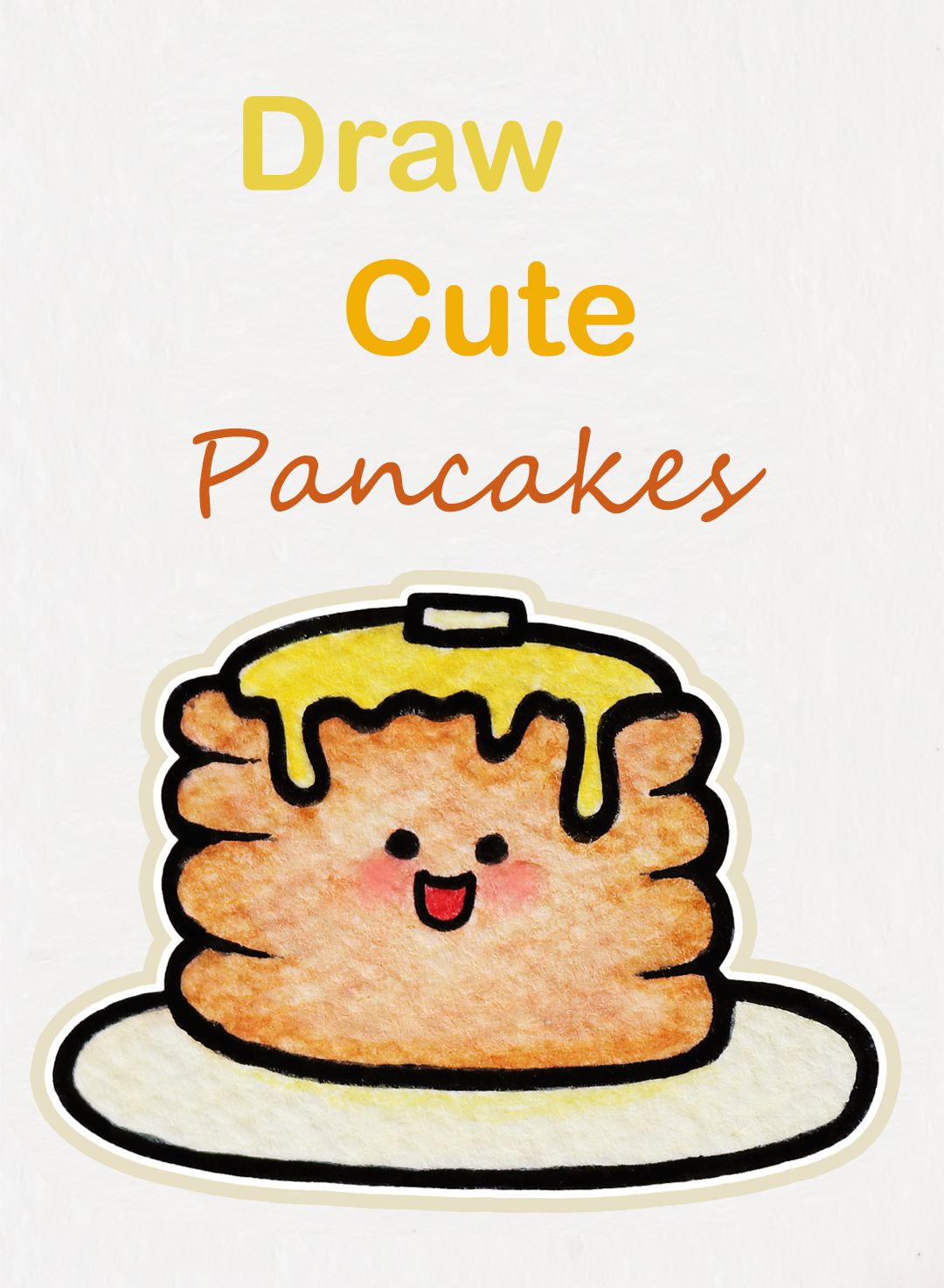 1080x1473 Learn How To Draw So Cute Pancakes, Easy Step - Pancake Drawing