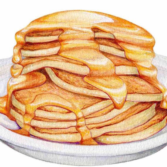 570x570 Pancake Stack Food Illustration Archival - Pancake Drawing