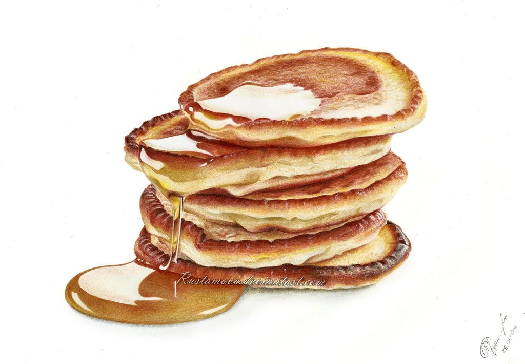 1024x709 Pancakes Drawing Pancakes And Honey Drawing - Pancake Drawing