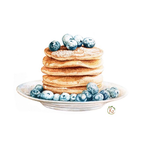 600x600 Illustrator In Food Illustrations - Pancake Drawing