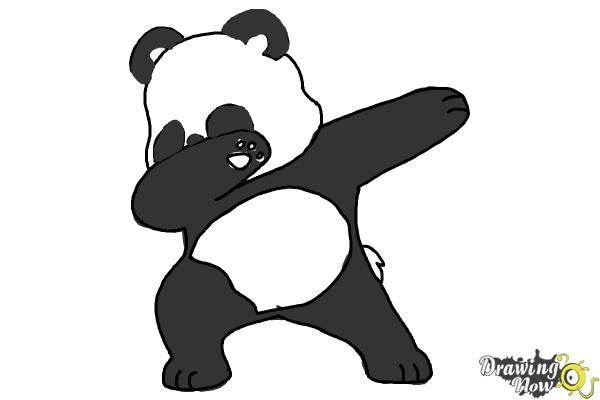 600x400 how to draw a cute panda dabbing - Panda Anime Drawing