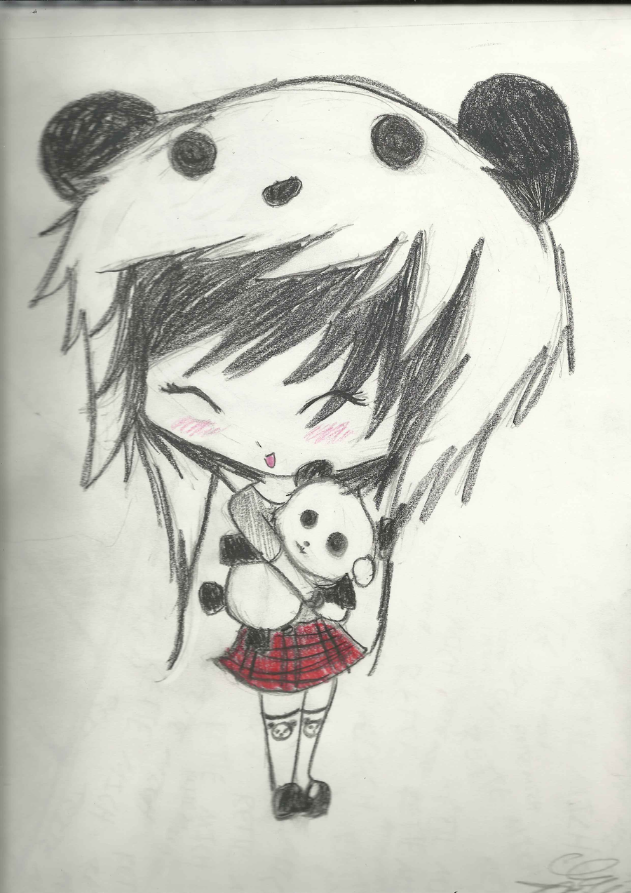 900x1273 Images For Gt Anime Girl With Panda Hat Anime Drawings - Panda Anime Drawing