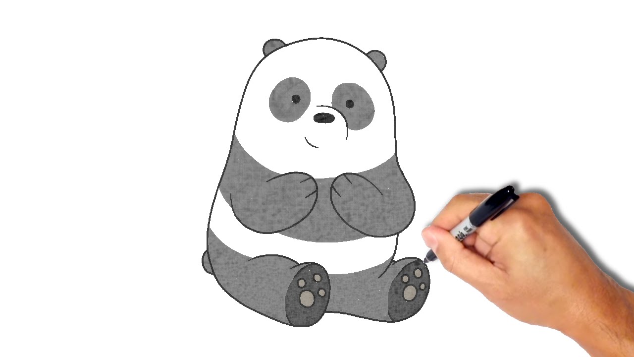 1280x720 how to draw panda from we bare bears - Panda Bear Drawing