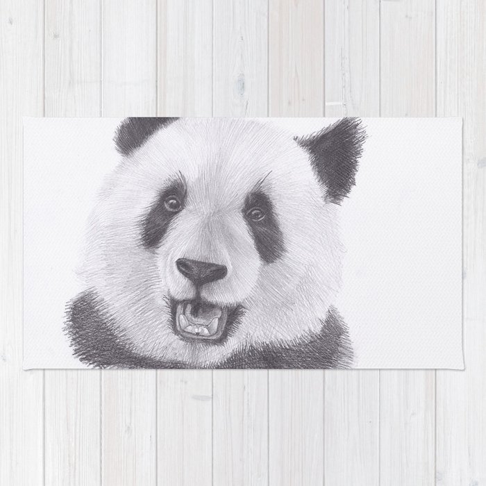 700x700 panda bear drawing rug - Panda Bear Drawing