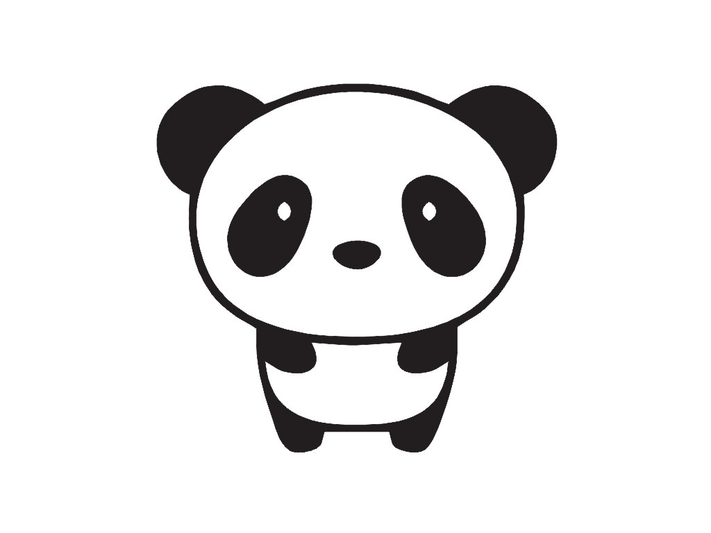1024x768 Panda Bear Drawing Cute Coloring Drawings - Panda Bear Line Drawing
