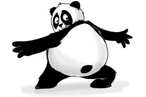 300x200 How To Draw A Cartoon Panda - Panda Cartoon Drawing