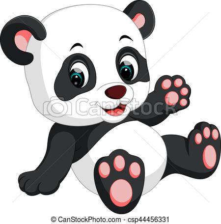 450x456 Illustration Of Cute Panda Cartoon - Panda Cartoon Drawing