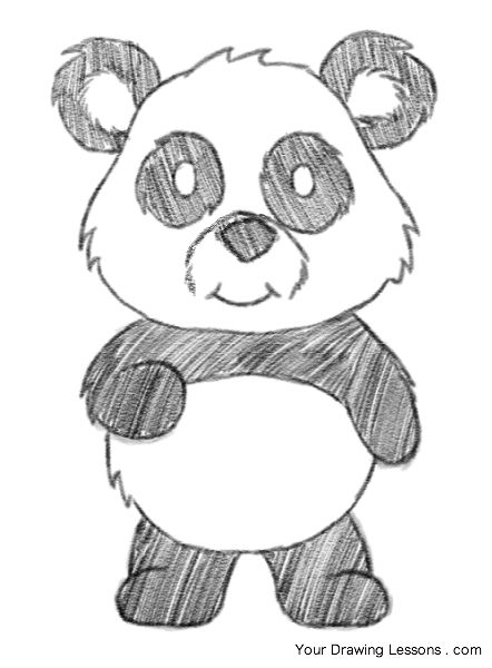 442x600 This Tutorial Is A Step - Panda Cartoon Drawing