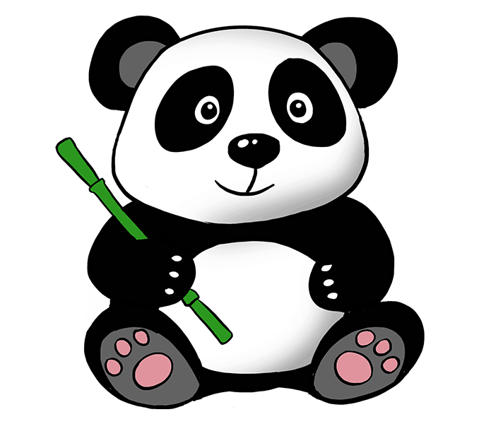 678x600 how to draw a cute cartoon panda in a few easy steps easy - Panda Drawing