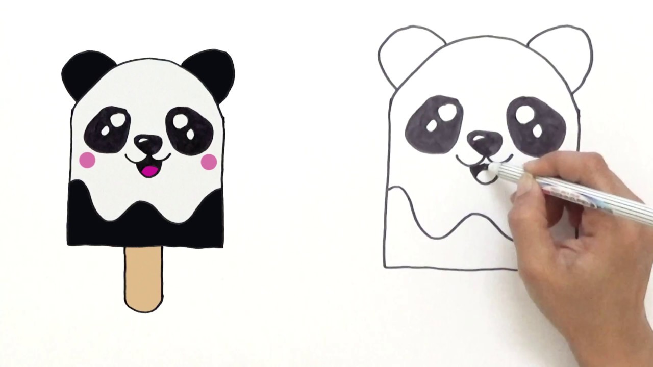 1280x720 How To Draw Cute Panda Ice Cream - Panda Drawing