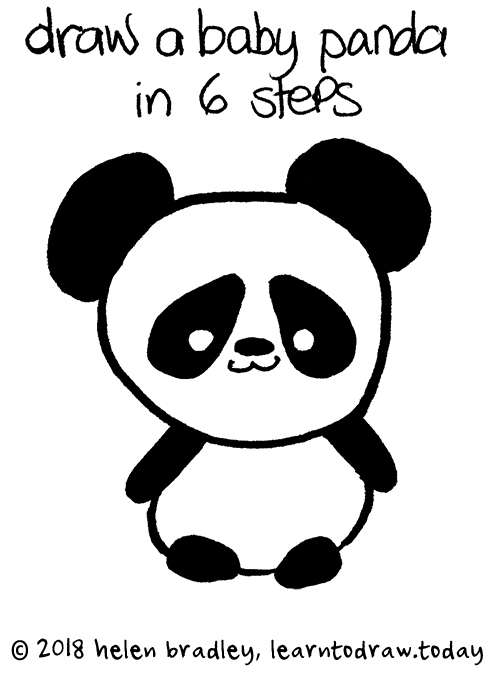 500x686 learn to draw a cute baby panda in six steps learn to draw - Panda Drawing