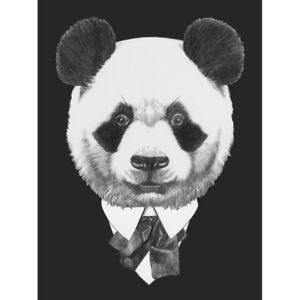 300x300 bow tie panda bear drawing art print canvas premium wall decor - Panda Drawing
