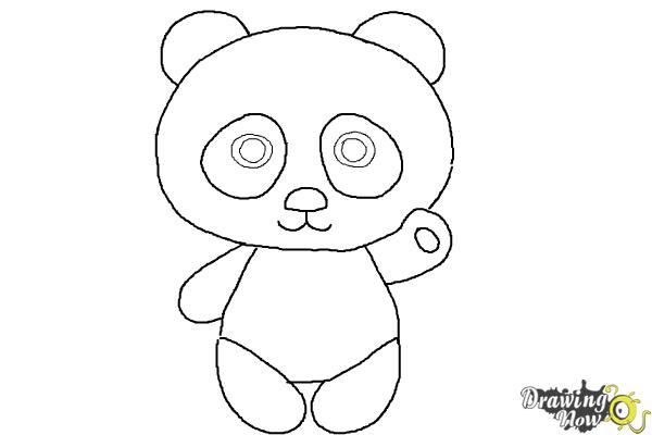 600x400 How To Draw A Panda Step - Panda Drawing Easy