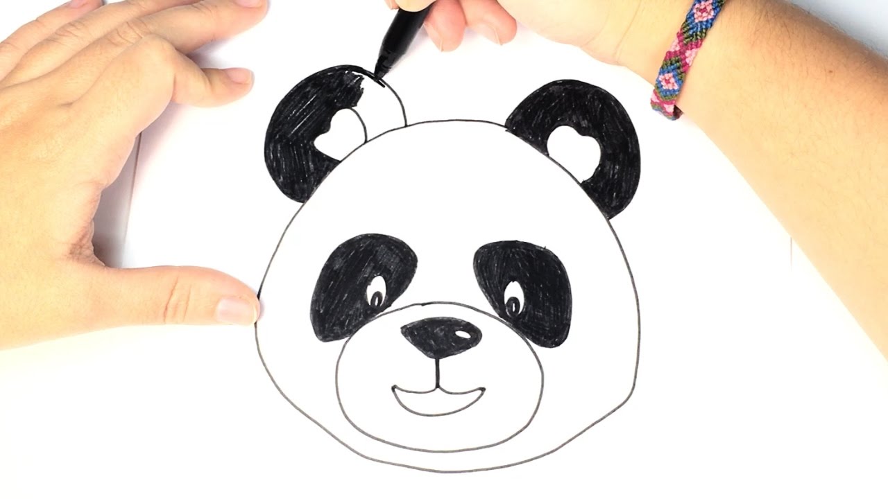 1280x720 How To Draw A Panda For Kids Easy And Step - Panda Drawing Easy