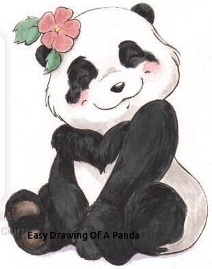 308x390 easy drawing of a panda best panda bears images - Panda Drawing Easy