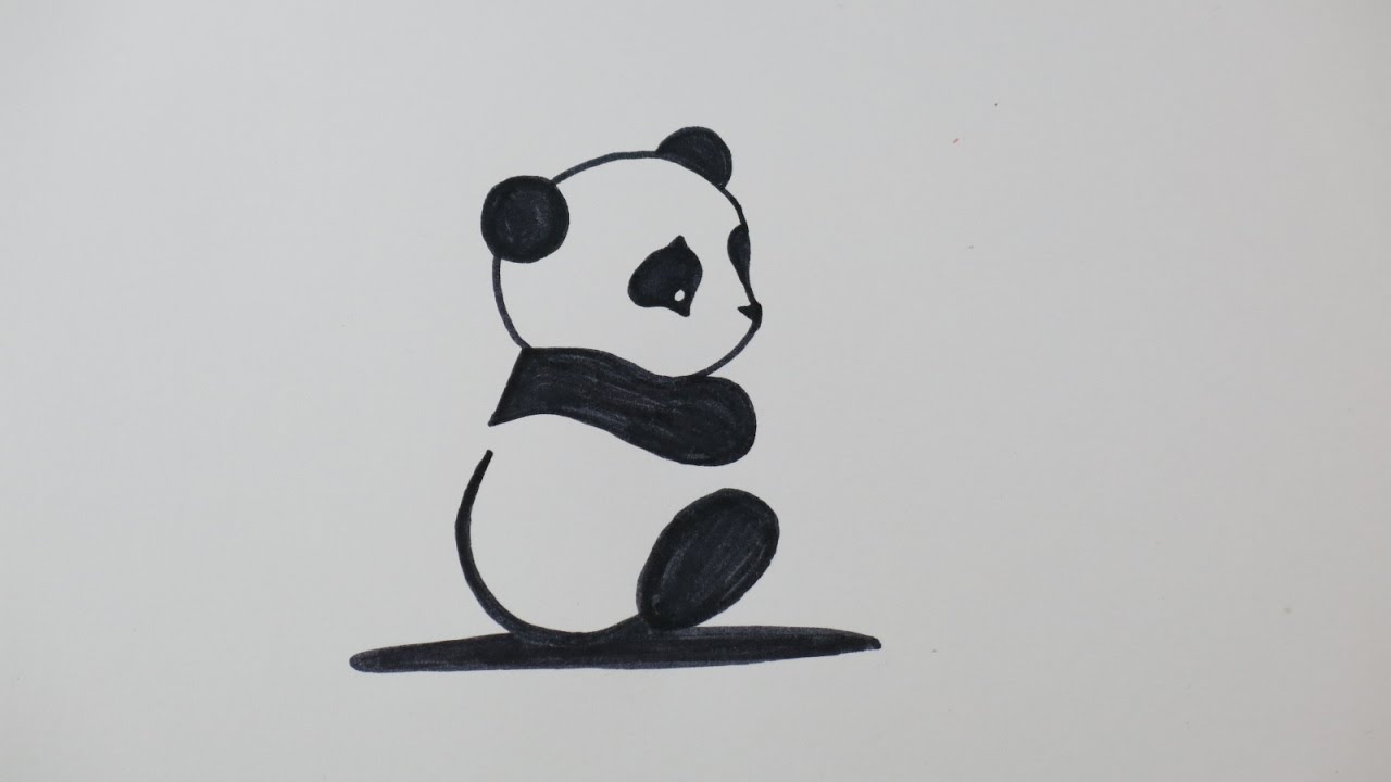 1280x720 Diy Drawing A Cute Panda Fun Drawings For Kids - Panda Drawing Images