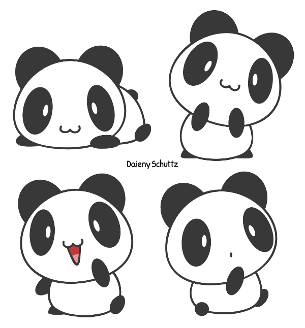 600x646 drawing pandas chibi transparent png clipart free download - Panda Drawing Images