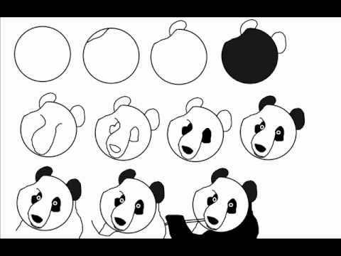 480x360 How To Draw A Panda Bear Paper Step - Panda Drawing Step By Step