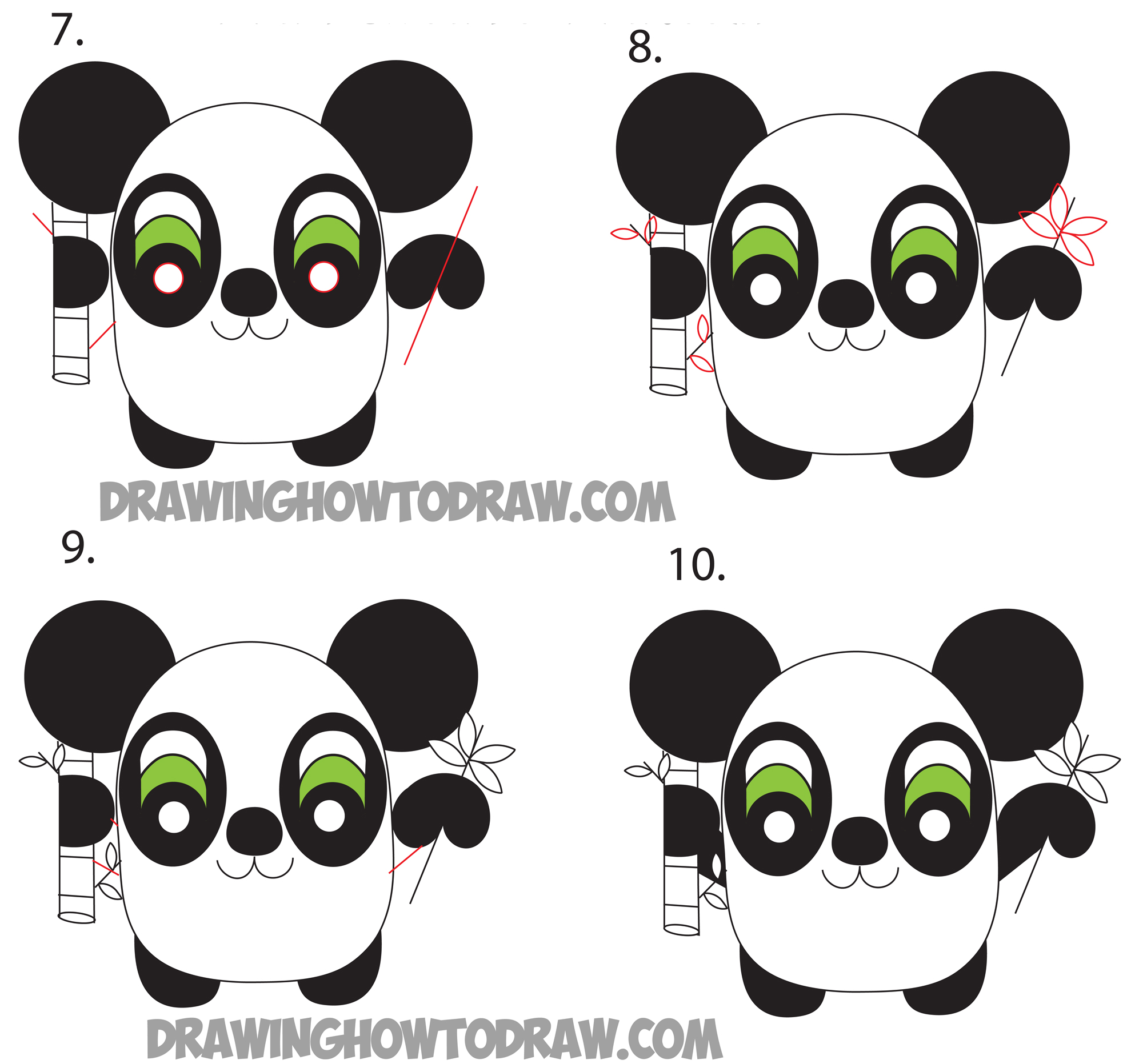 2000x1863 How To Draw Cartoon Pandas From The Word Panda Step - Panda Drawing Step By Step