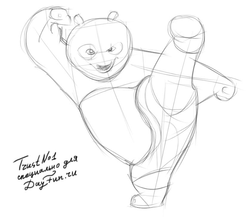 845x727 How To Draw Kung Fu Panda Step - Panda Drawing Step By Step