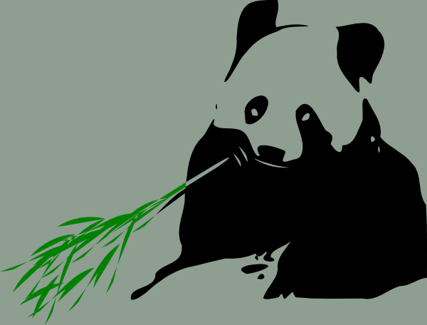 600x456 panda bear eating bamboo clip art - Panda Eating Bamboo Drawing