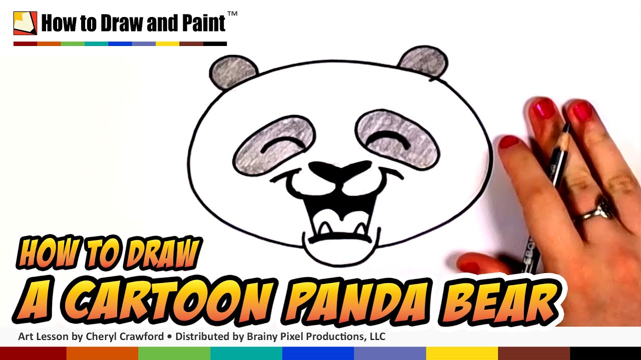 1280x720 How To Draw A Panda Bear Face Cartoon Step - Panda Face Drawing