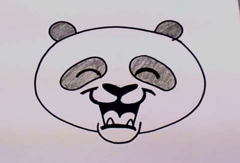 480x327 How To Draw A Panda Bear Face - Panda Face Drawing