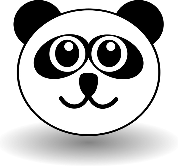 600x559 Funny Panda Face Black And White Free Vector In Open Office - Panda Face Drawing