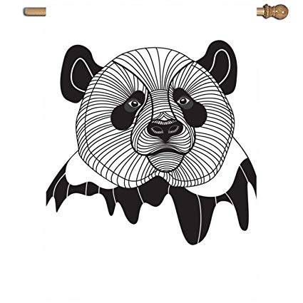 425x425 Vdefbfs Bear Panda Head Garden Flag Vivid Color - Panda Head Drawing