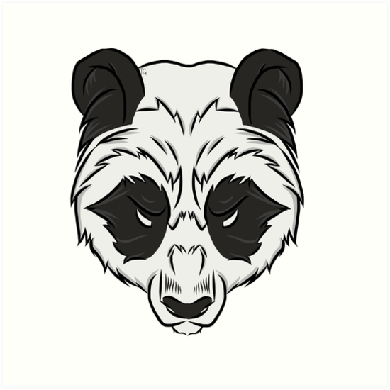 550x550 Panda Head Art Prints - Panda Head Drawing