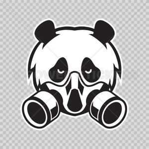 300x300 Stickers Decal Panda Head With Gas Mask Bicycle Sports - Panda Head Drawing