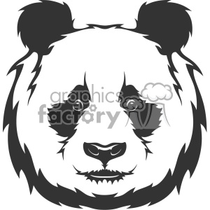 300x300 Panda Head Vector Art Clipart Royalty Free Clipart - Panda Head Drawing
