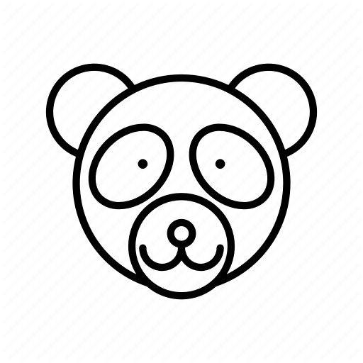 512x512 animal, bear, cartoon, face, head, panda, wildlife icon - Panda Head Drawing