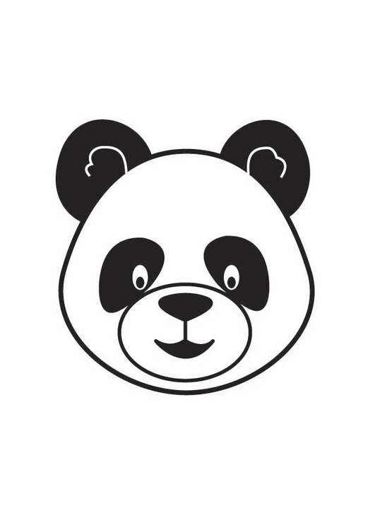 531x750 Coloring - Panda Head Drawing