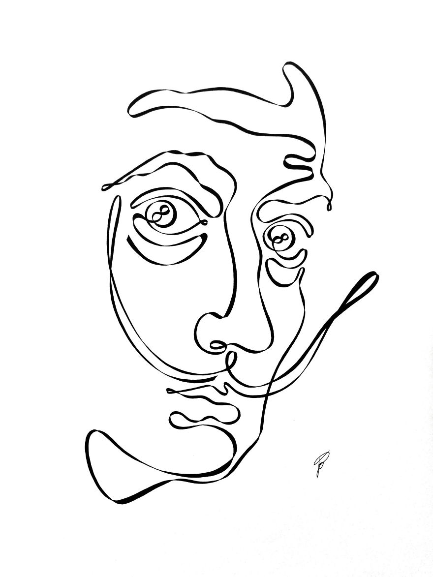 880x1173 i drew these illustrations using one continuous line bored panda - Panda Line Drawing