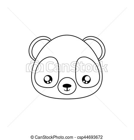 450x470 Panda Drawing Face Abstract Animal Line Drawing Face On A White - Panda Line Drawing