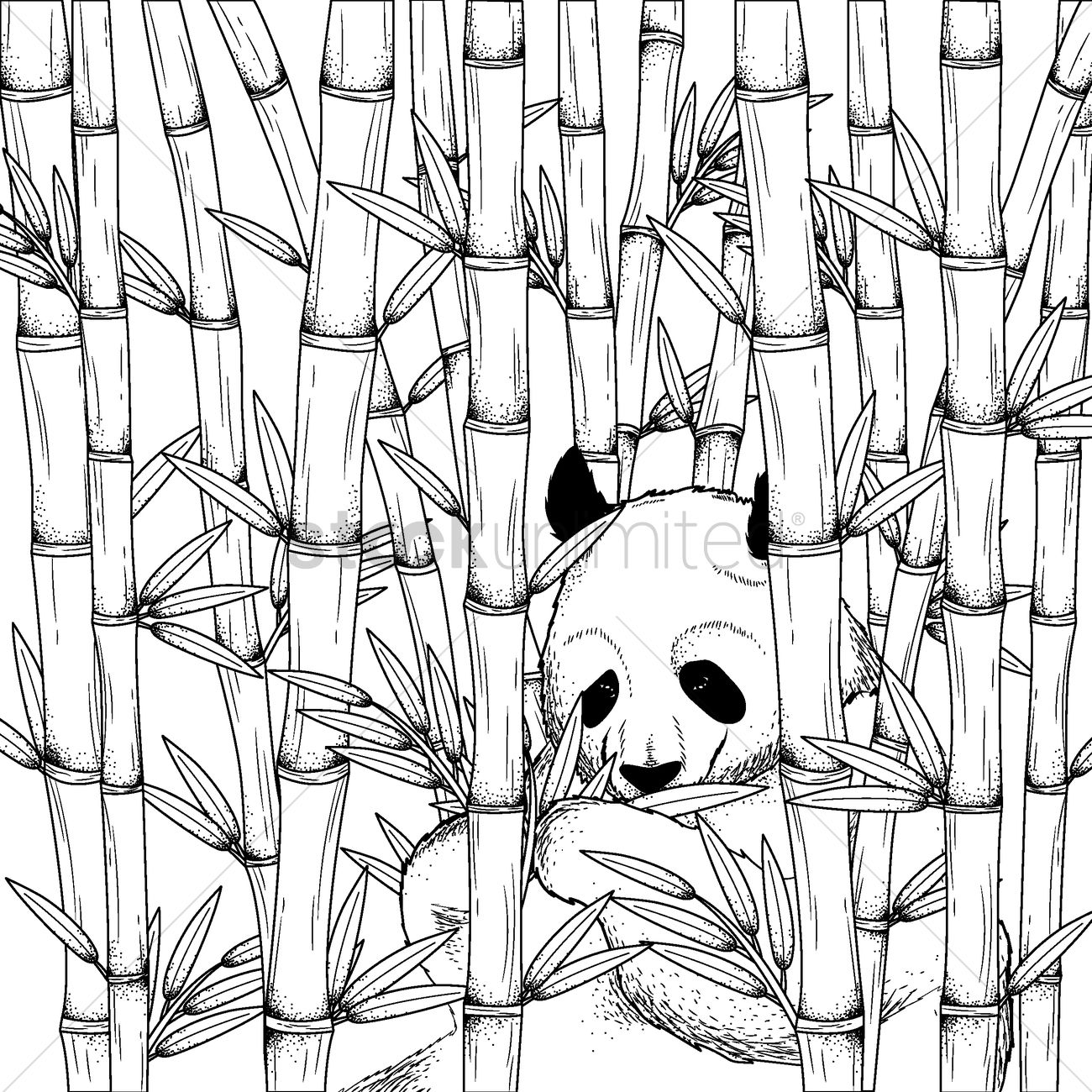 Детский рисунок панда на дереве