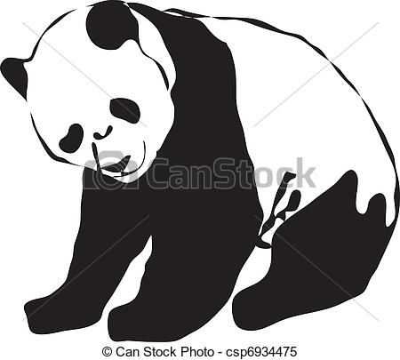 450x405 panda panda - Panda Line Drawing