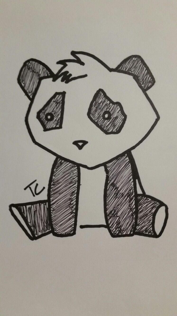 747x1328 sad panda drawing super easy art sad drawings, super easy - Panda Line Drawing