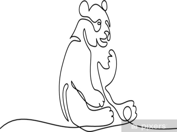 700x525 continuous one line drawing panda bear symbol logo of the panda - Panda Line Drawing
