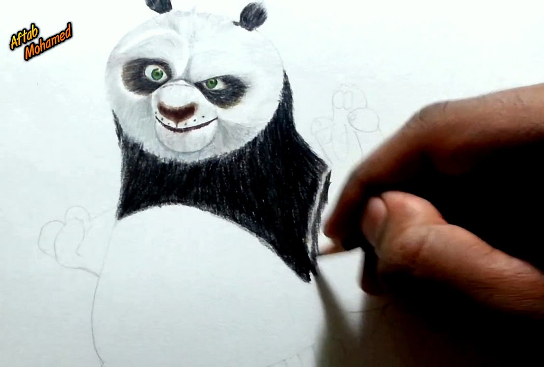 1068x720 Drawing Kungfu Panda!!! Using Colored Pencils - Panda Pencil Drawing
